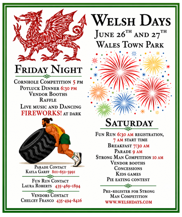 Welsh Days 2026 flyer